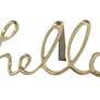 Hello 13"W Gold Silver Metal Table Decorative Signs Set of 3