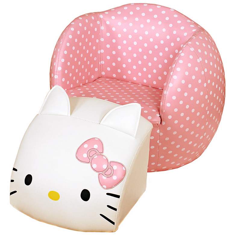 Image 1 Hello Kitty Peek-A-Boo Kids Chair and Ottoman