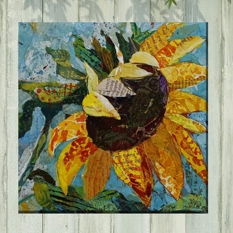 Image 1 Hello Sunshine 24" Square Outdoor Canvas Wall Art