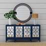 5_Helm Navy and White 42" x 42" Round Wall Mirror more views