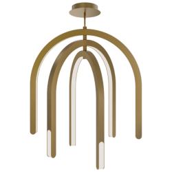 Helmet 35.25"H x 30"W 3-Light Pendant in Aged Brass
