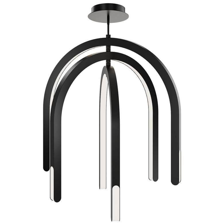 Image 1 Helmet 35.25"H x 30"W 3-Light Pendant in Black