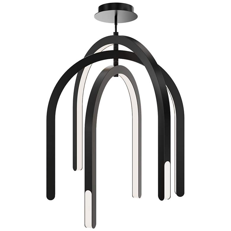 Image 2 Helmet 35.25"H x 30"W 3-Light Pendant in Black more views