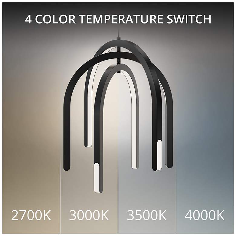 Image 4 Helmet 35.25"H x 30"W 3-Light Pendant in Black more views