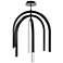 Helmet 35.25"H x 30"W 3-Light Pendant in Black