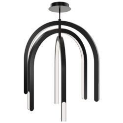 Helmet 35.25"H x 30"W 3-Light Pendant in Black