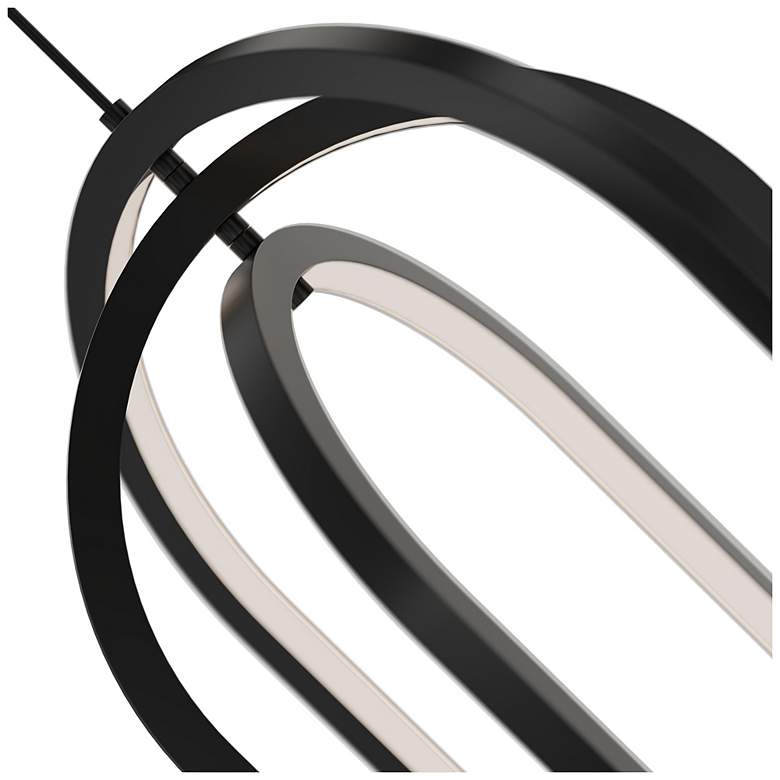 Image 3 Helmet 35.25"H x 30"W 3-Light Pendant in Black more views