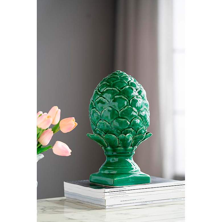 Image 7 Helsa 12.2" Blooming Artichoke Vintage Green Accent more views