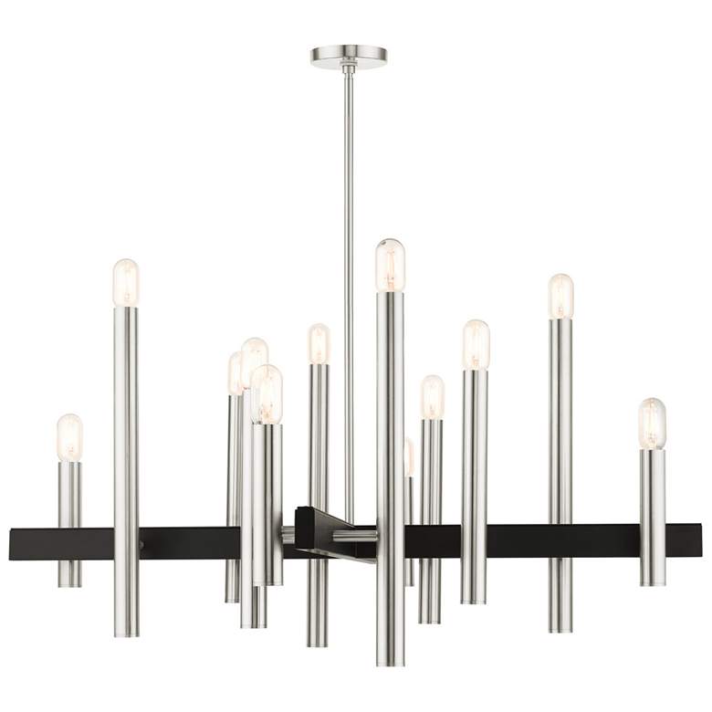 Image 1 Helsinki 12 Light Brushed Nickel Chandelier