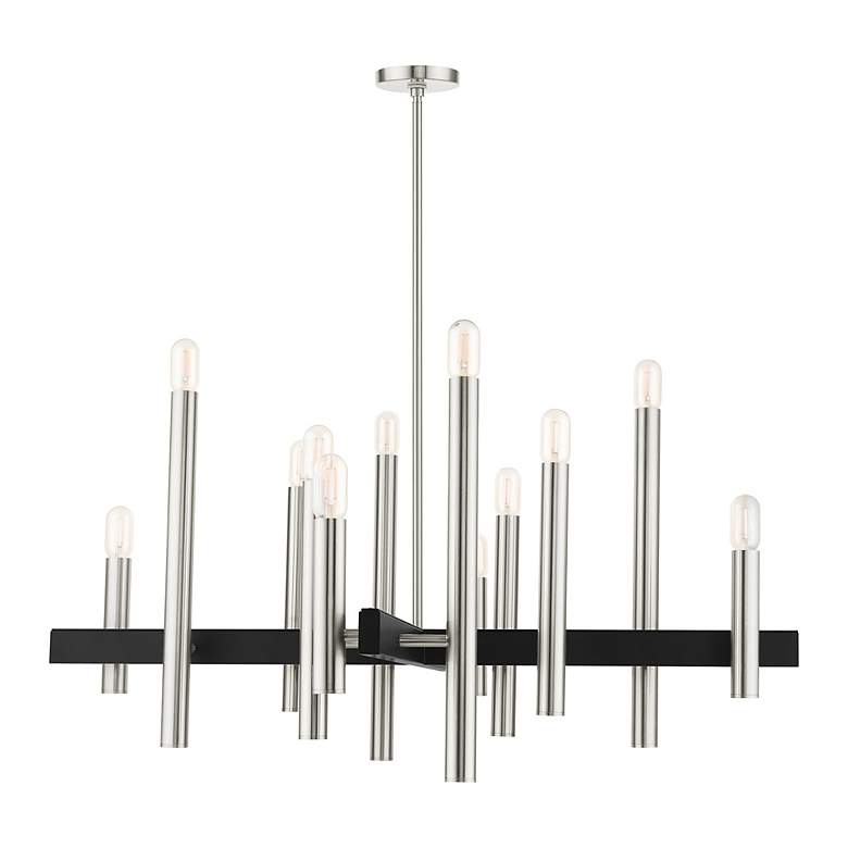 Image 3 Helsinki 12 Light Brushed Nickel Chandelier more views