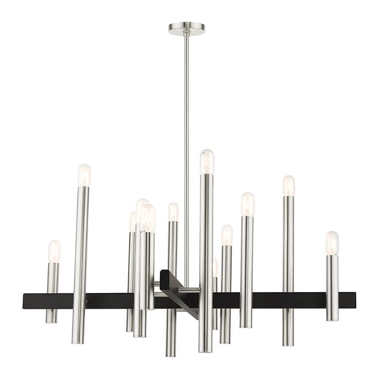 Image 4 Helsinki 12 Light Brushed Nickel Chandelier more views