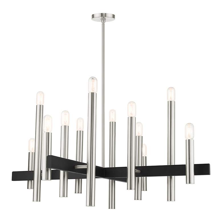 Image 5 Helsinki 12 Light Brushed Nickel Chandelier more views