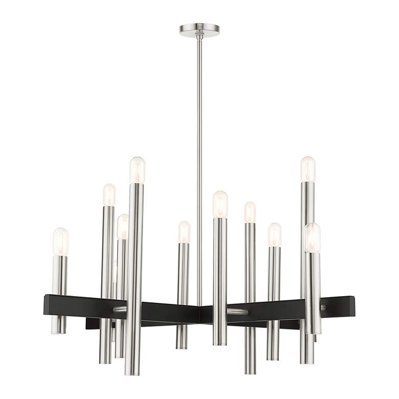 Image 6 Helsinki 12 Light Brushed Nickel Chandelier more views