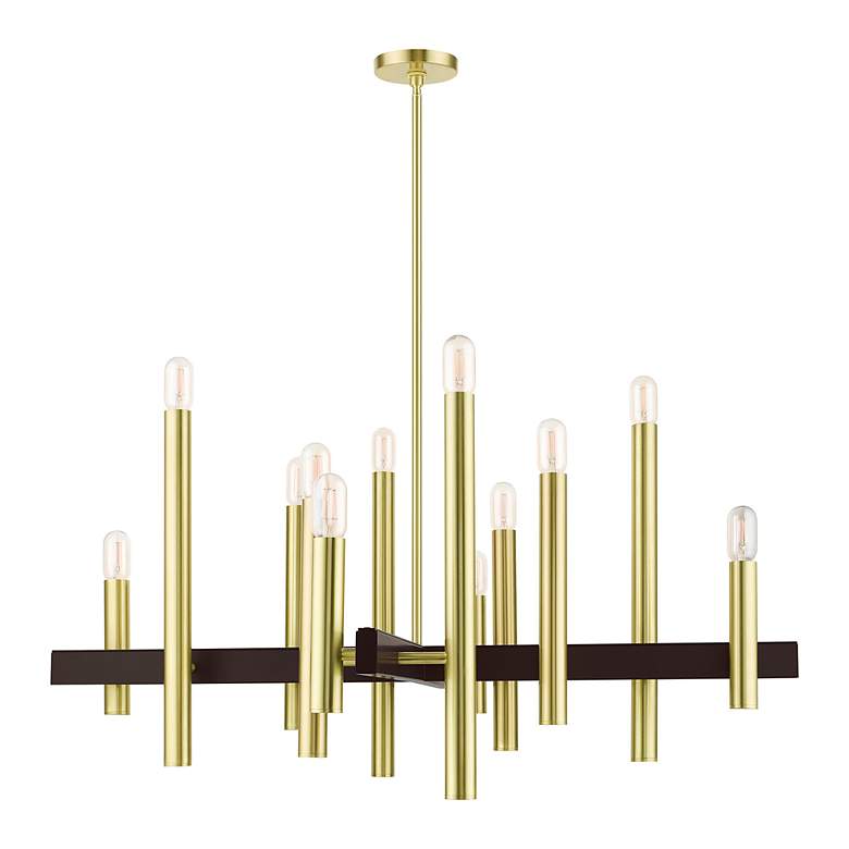 Image 3 Helsinki 12 Light Satin Brass Chandelier more views