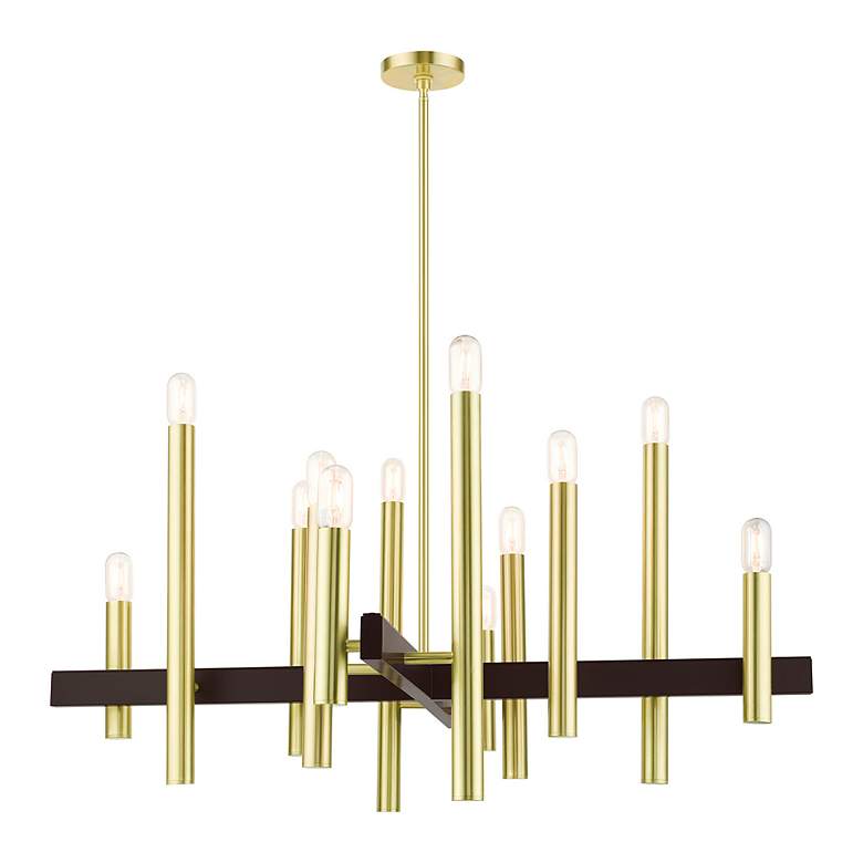 Image 4 Helsinki 12 Light Satin Brass Chandelier more views