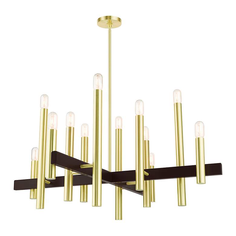 Image 5 Helsinki 12 Light Satin Brass Chandelier more views
