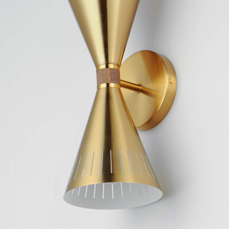 Image 4 Helsinki 14 1/4" High Natural Aged Brass 2-Light Wall Sconce more views