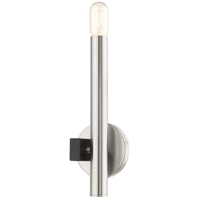 Image 3 Helsinki 14" High Brushed Nickel Metal Wall Sconce