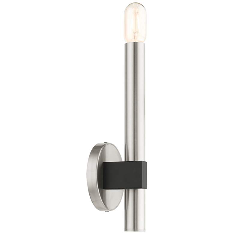 Image 5 Helsinki 14" High Brushed Nickel Metal Wall Sconce more views