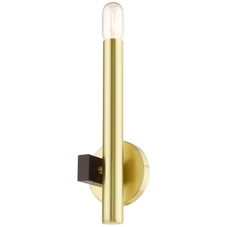 Image 3 Helsinki 14" High Satin Brass Metal Wall Sconce