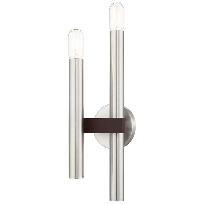 Image 1 Helsinki 2 Light Brushed Nickel and Bronze Wall Sconce