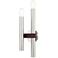 Helsinki 2 Light Brushed Nickel and Bronze Wall Sconce