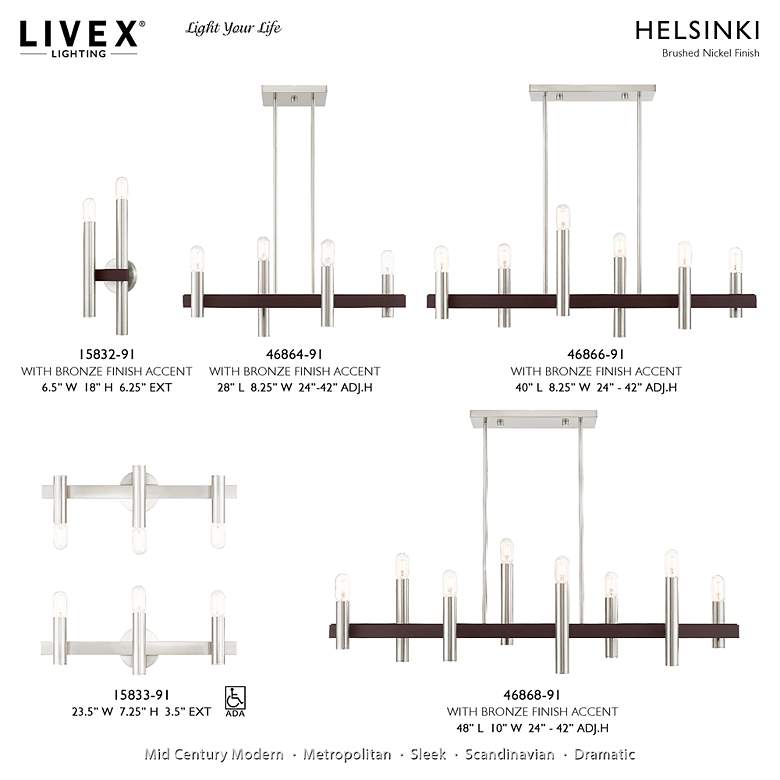 Image 2 Helsinki 2 Light Brushed Nickel and Bronze Wall Sconce more views