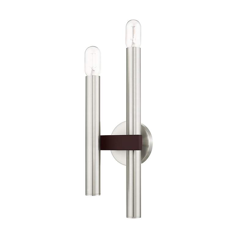 Image 3 Helsinki 2 Light Brushed Nickel and Bronze Wall Sconce more views