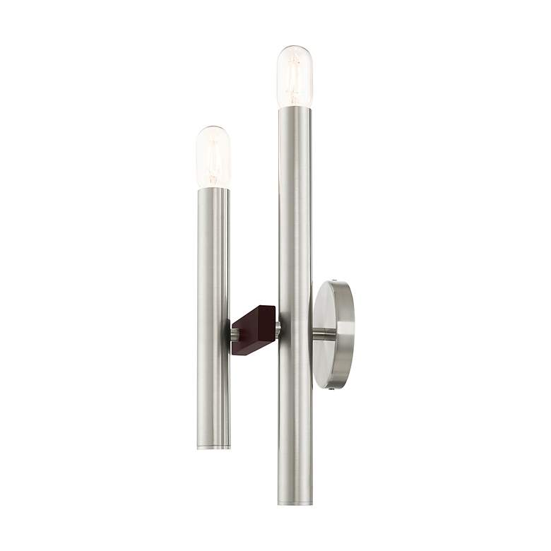 Image 4 Helsinki 2 Light Brushed Nickel and Bronze Wall Sconce more views