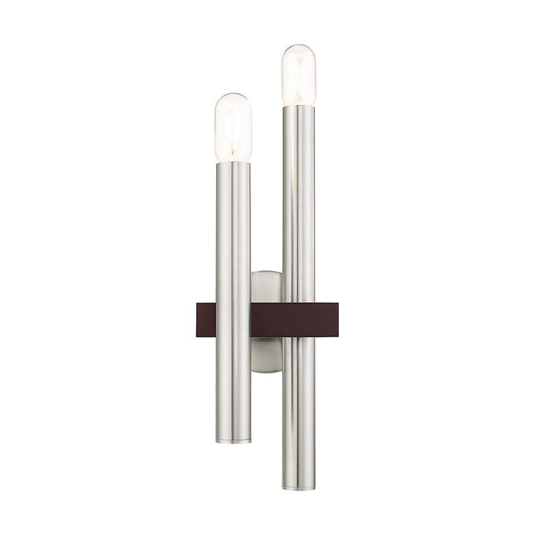 Image 5 Helsinki 2 Light Brushed Nickel and Bronze Wall Sconce more views