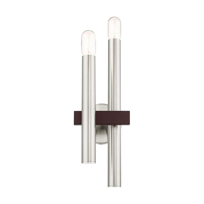 Image 6 Helsinki 2 Light Brushed Nickel and Bronze Wall Sconce more views