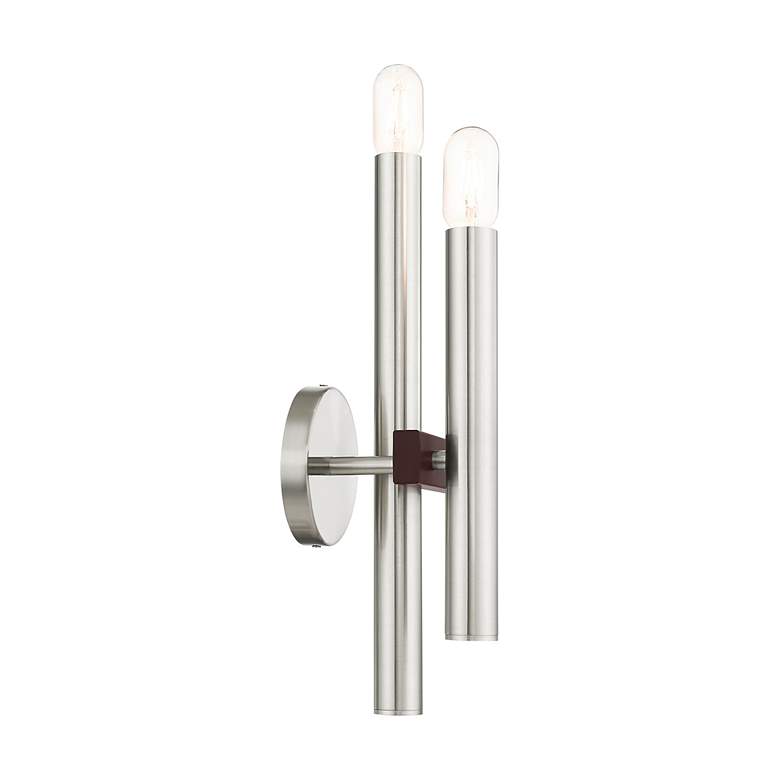 Image 7 Helsinki 2 Light Brushed Nickel and Bronze Wall Sconce more views