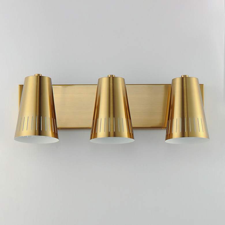 Image 2 Helsinki 20"W Natural Aged Brass 3-Light Vanity Bath Light more views