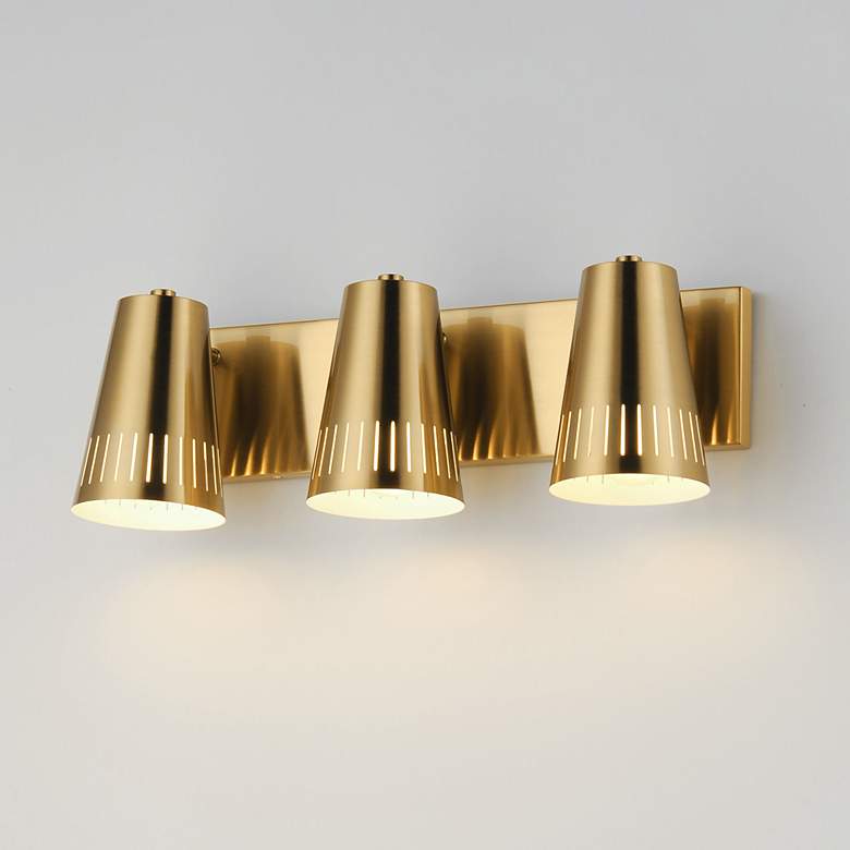Image 3 Helsinki 20"W Natural Aged Brass 3-Light Vanity Bath Light more views