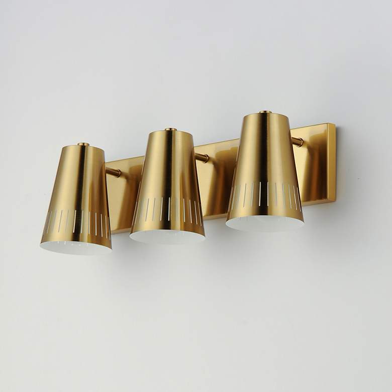 Image 4 Helsinki 20"W Natural Aged Brass 3-Light Vanity Bath Light more views