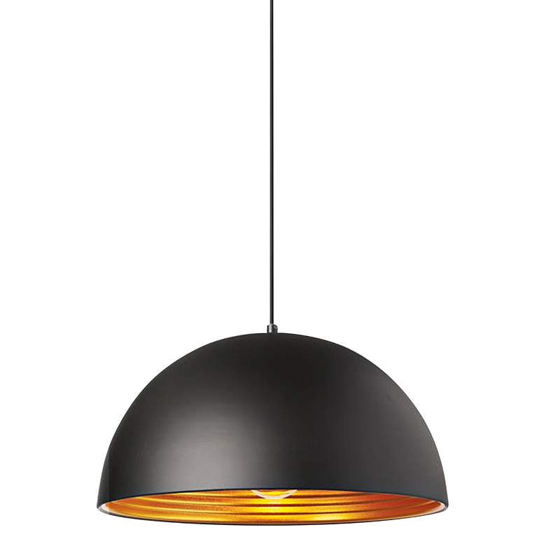 Image 2 Helsinki 26" Wide Black Dome Pendant Light
