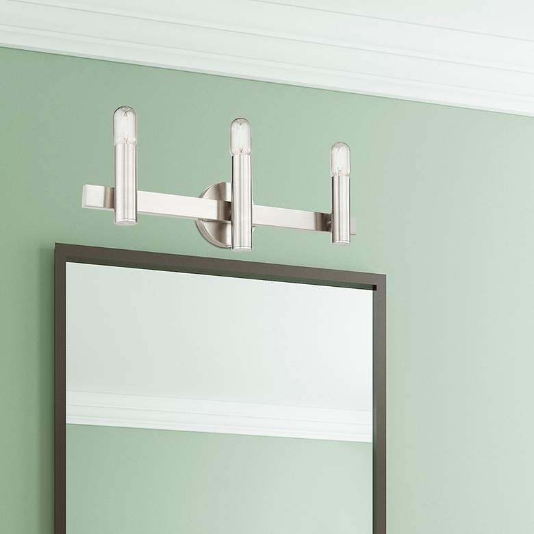 Image 1 Helsinki 3 Light Brushed Nickel Bath Vanity