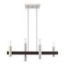 Thumbnail3 of Helsinki 4 Light Brushed Nickel and Bronze Linear Chandelier more views