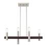 Thumbnail4 of Helsinki 4 Light Brushed Nickel and Bronze Linear Chandelier more views