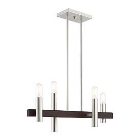 Image5 of Helsinki 4 Light Brushed Nickel and Bronze Linear Chandelier more views