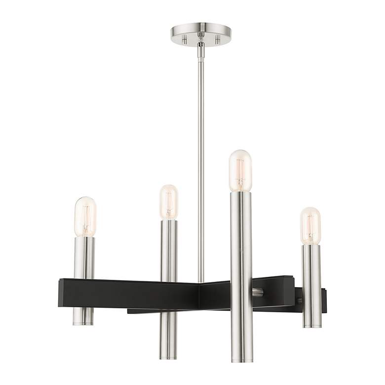 Image 3 Helsinki 4 Light Brushed Nickel Chandelier more views