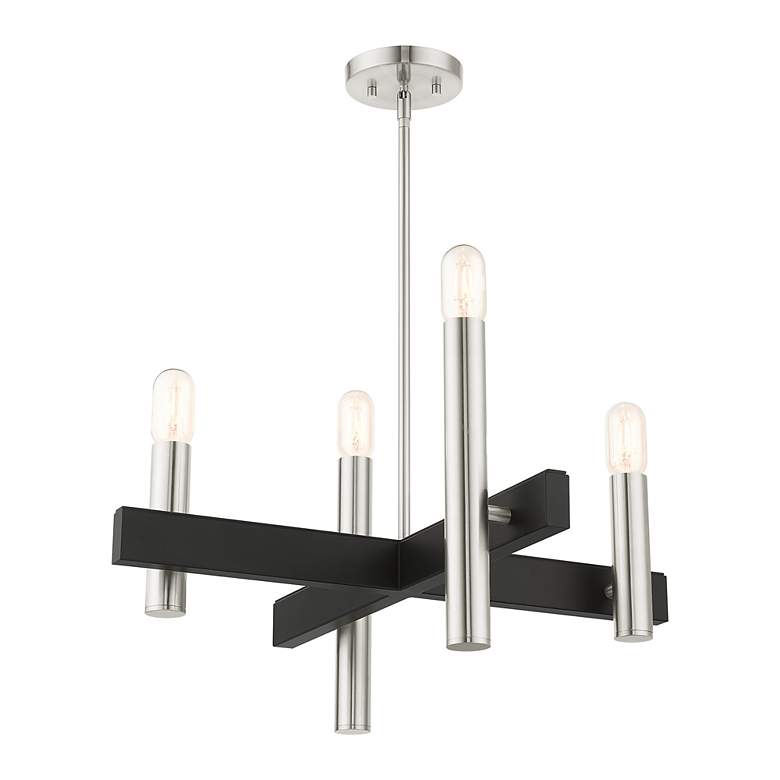Image 5 Helsinki 4 Light Brushed Nickel Chandelier more views
