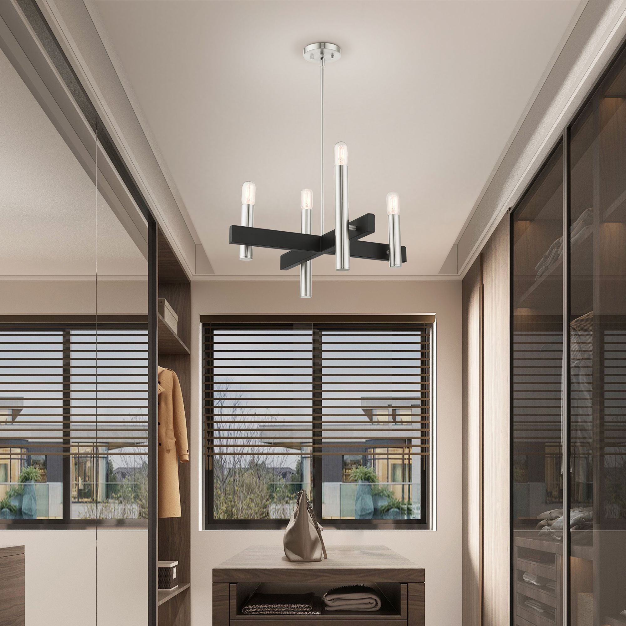 Helsinki 4 Light Brushed Nickel Chandelier