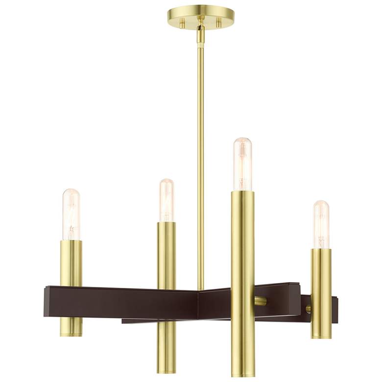 Image 2 Helsinki 4 Light Satin Brass Chandelier