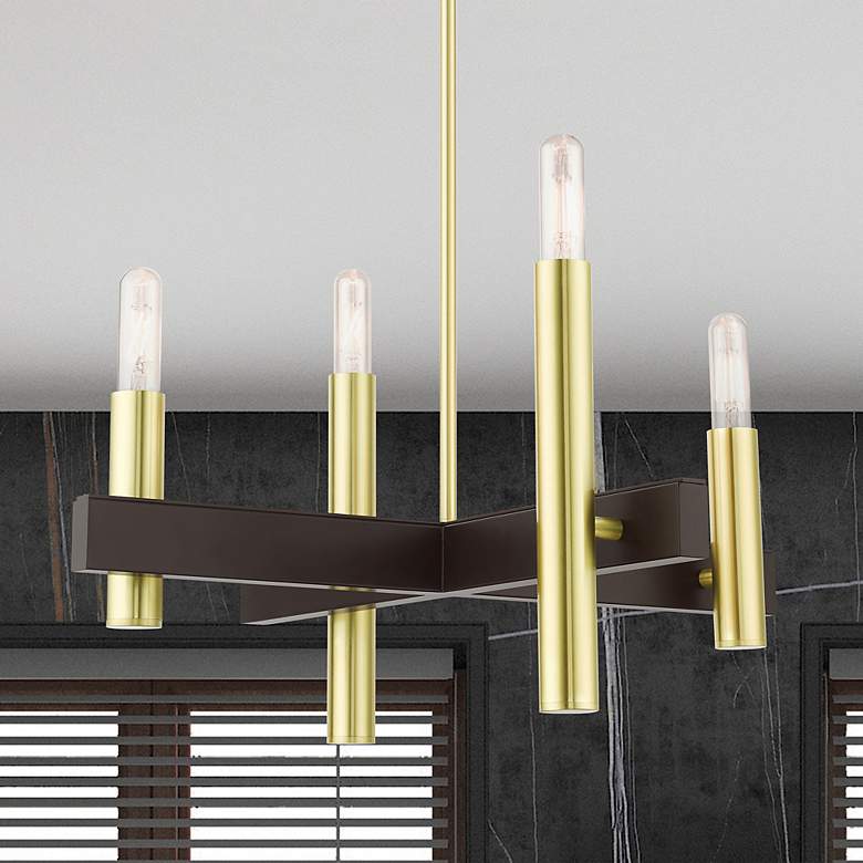 Image 1 Helsinki 4 Light Satin Brass Chandelier