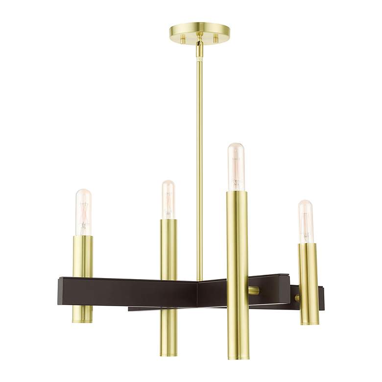 Image 3 Helsinki 4 Light Satin Brass Chandelier more views