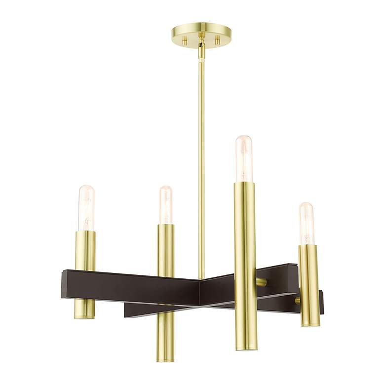 Image 4 Helsinki 4 Light Satin Brass Chandelier more views