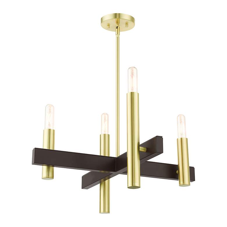 Image 5 Helsinki 4 Light Satin Brass Chandelier more views