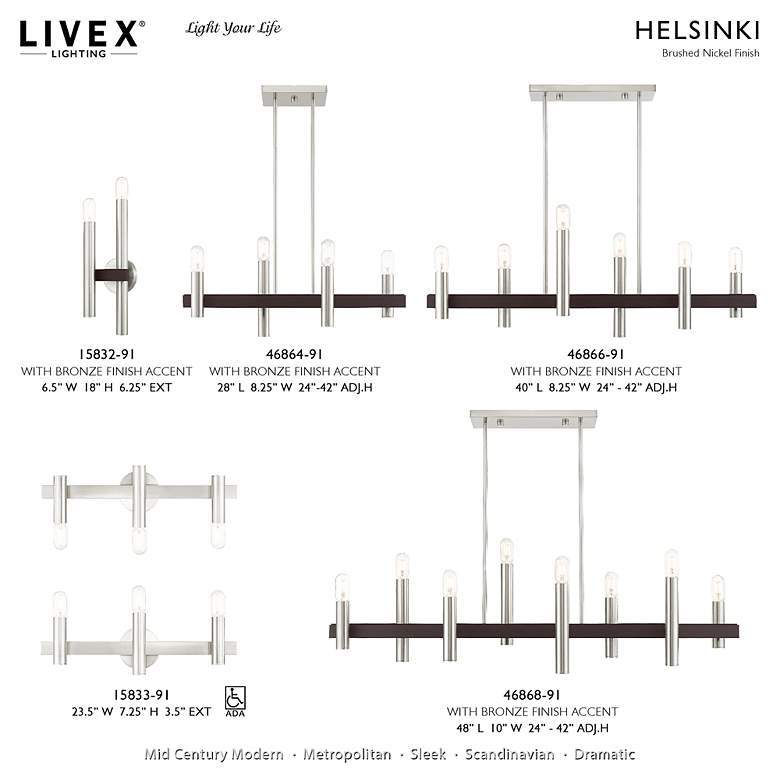 Image 3 Helsinki 4 Light Scandinavian Gray and Brushed Nickel Linear Chandelier more views