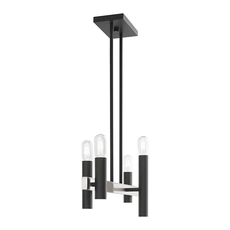 Image 7 Helsinki 4 Light Scandinavian Gray and Brushed Nickel Linear Chandelier more views